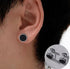 316L Surgical-Steel Greek Pattern Black Hypoallergenic Men & Women Stud Earrings